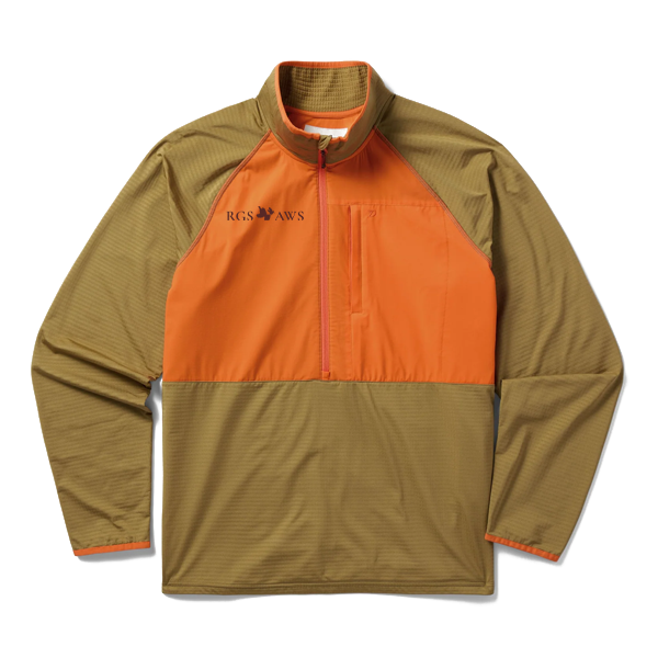 Duck Camp Lightweight Grid Tech Fleece 1/2 Zip: RGS & AWS Logo on Right Chest