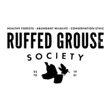 Load image into Gallery viewer, Short Sleeve T-Shirt with Ruffed Grouse Society Design on Front
