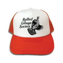 Load image into Gallery viewer, RGS Throwback orange and white trucker cap.
