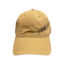 Load image into Gallery viewer, Canvas Khaki Cap with Feather on Front and Ruffed Grouse Society on Back
