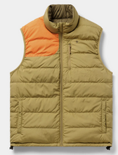 Load image into Gallery viewer, Duck Camp Reversible Down Vest: Wheat/Pin Oak: RGS &amp; AWS Logo Across Bottom of Vest
