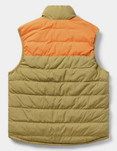 Load image into Gallery viewer, Duck Camp Reversible Down Vest: Wheat/Pin Oak: RGS &amp; AWS Logo Across Bottom of Vest
