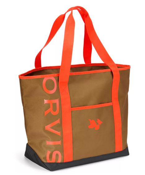 Orvis Adventure Tote Bag: Field Khaki with RG & WC Silhouette Logo Embroidery